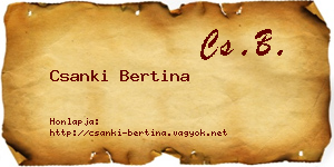 Csanki Bertina névjegykártya